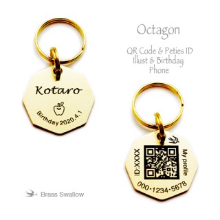 真鍮迷子札Octagon QRコード