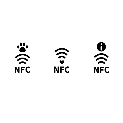 ペットライフケア安心補償付き NFC首輪リードセット ホワイト サル革の箔押し3タイプ